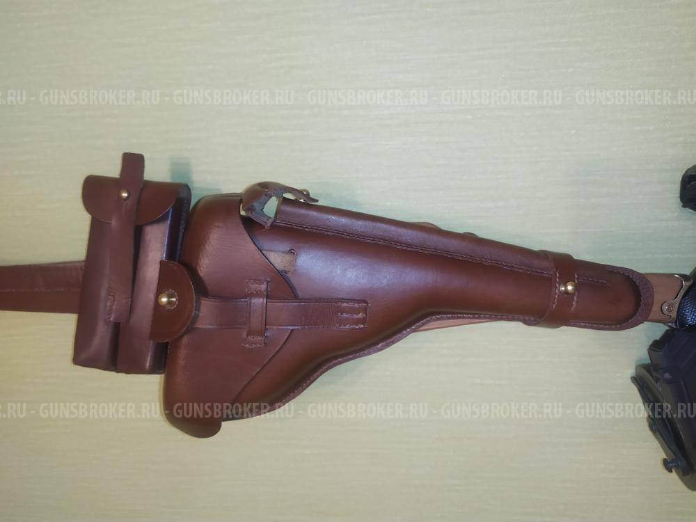 Luger P08 Artillery 8" СТРАЙКБОЛ 6ММ ФИРМА WE, приклад, кобура+троммель