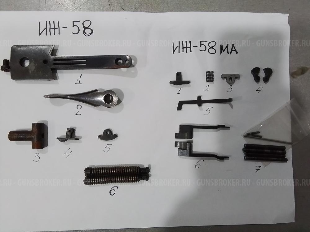 Цевьё ИЖ-58; Шарнир:ИЖ-К;ИЖ-43ЕМ;Parker Bros;ИЖ-49;ТОЗ-66. ЗИП: ИЖ-58МА, ИЖ-58